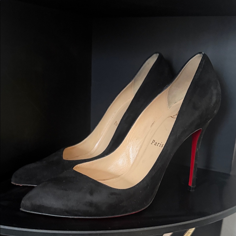 Christian Louboutin Black Suede Heels